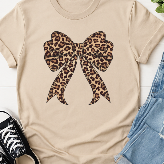 Leopard Bow - Full Color DTF T-Shirt Transfer