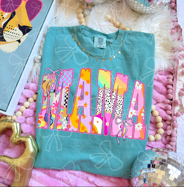 Mama Girly Patterns - Full Color DTF T-Shirt Transfer - 9