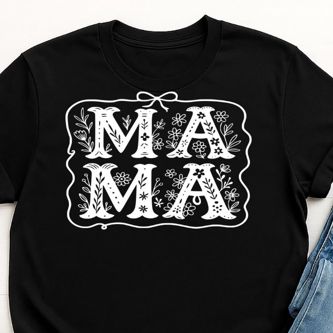 Mama White -  Single Color Screen Print - Adult Size