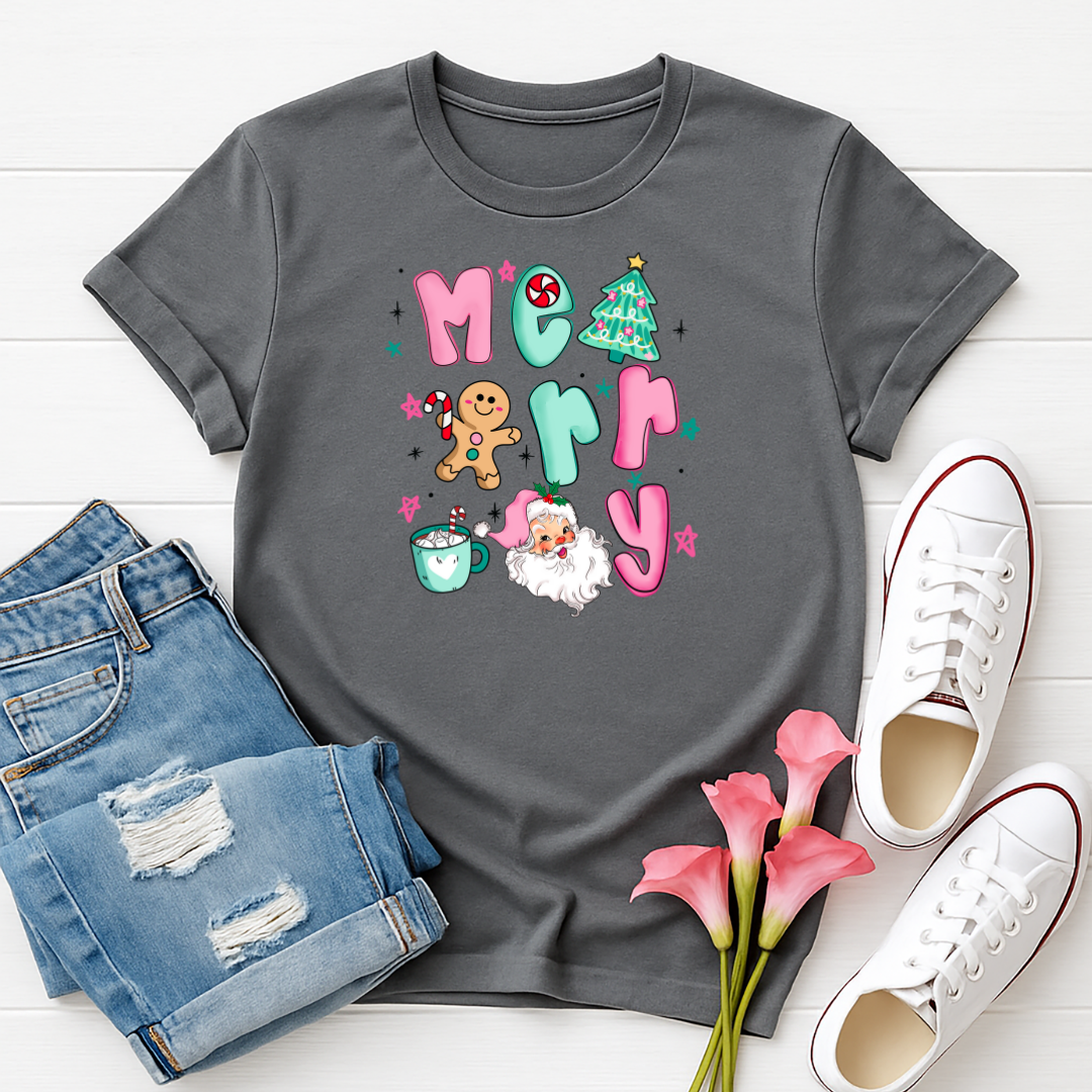 Merry - Pink Full Color DTF T-Shirt Transfer - Adult Size