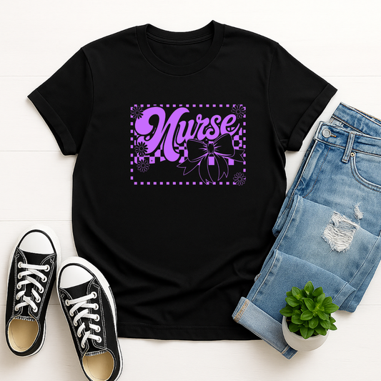 Nurse Purple -  Single Color Screen Print - Adult Size