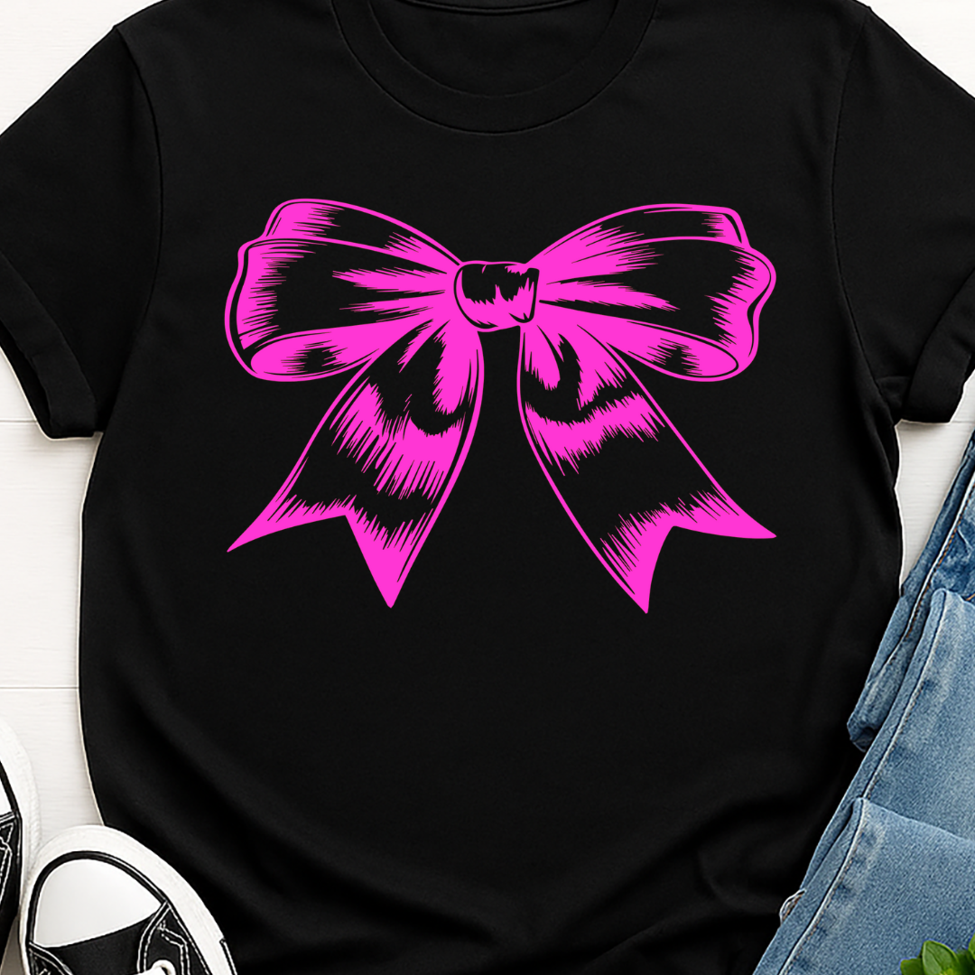 Pink Bow  -   Single Color Screen Print - I25