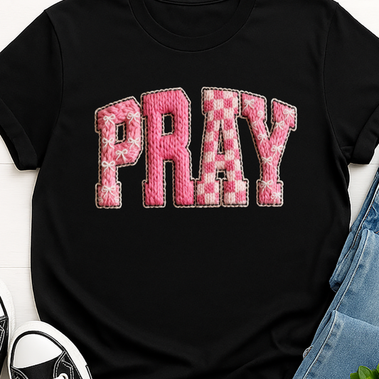 Pink Pray - Full Color DTF T-Shirt Transfer