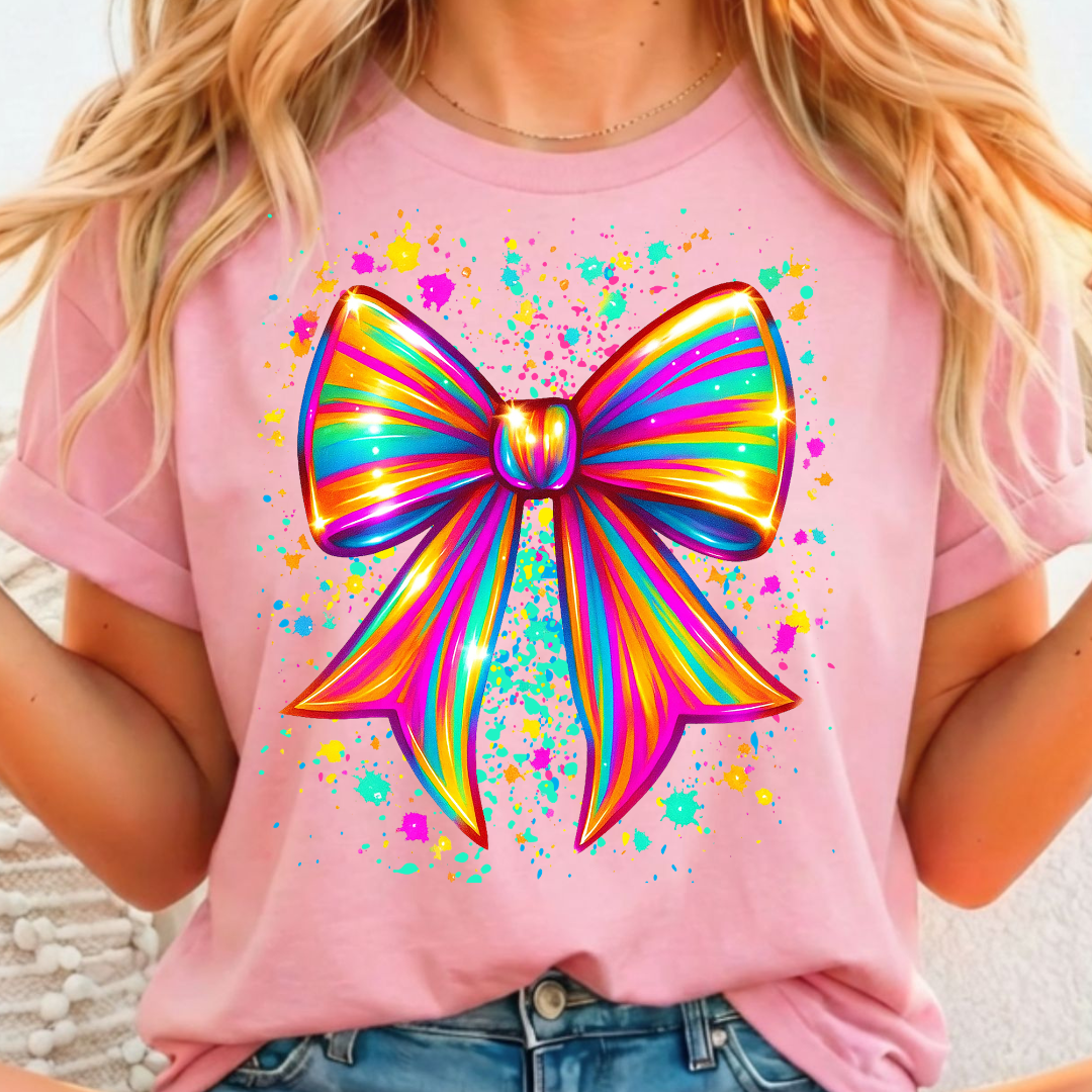 Rainbow Bow Full Color DTF T-Shirt Transfer - 86