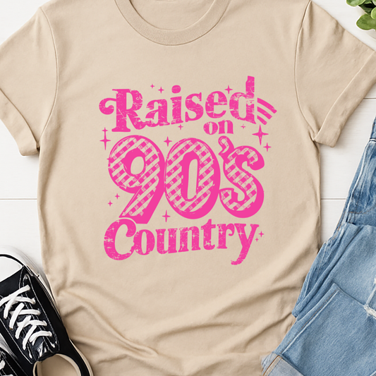 Raised on 90's Country -   Single Color Screen Print