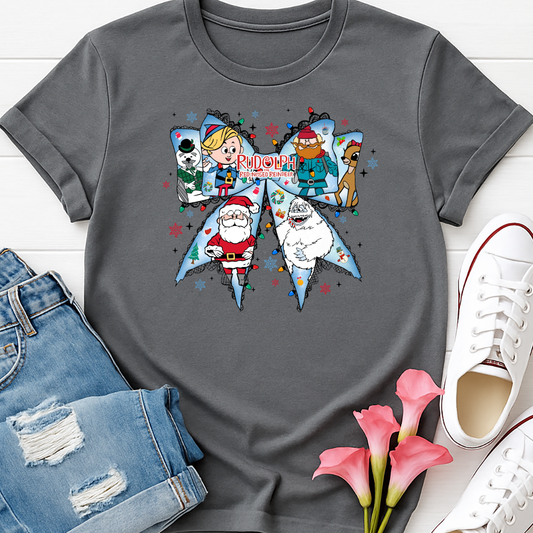 Reindeer Bow Full Color DTF T-Shirt Transfer - Adult Size