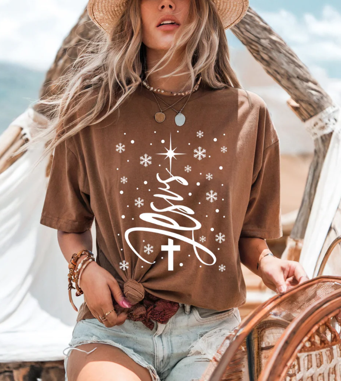 Christmas Tree Faith -  Single Color Screen Print - Adult Size