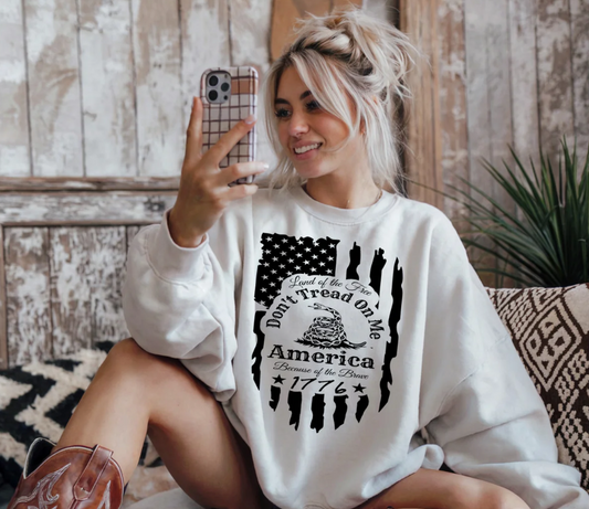 Don't Tread on Me -  Single Color Screen Print - Adult Size A16