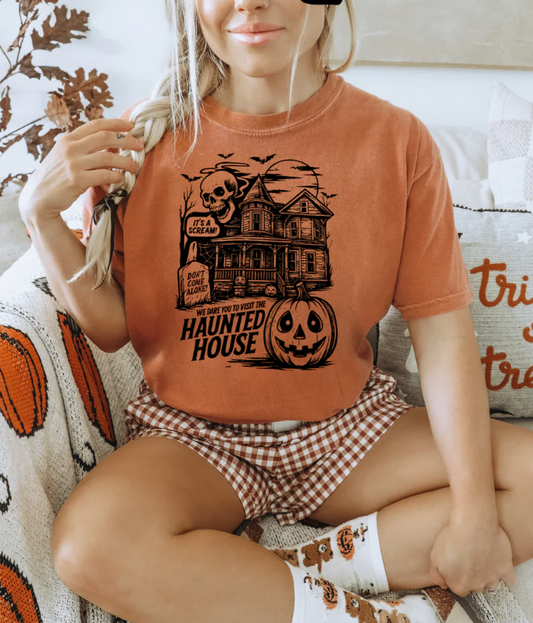 We Dare you to Visit Haunted House  -   Single Color Screen Print