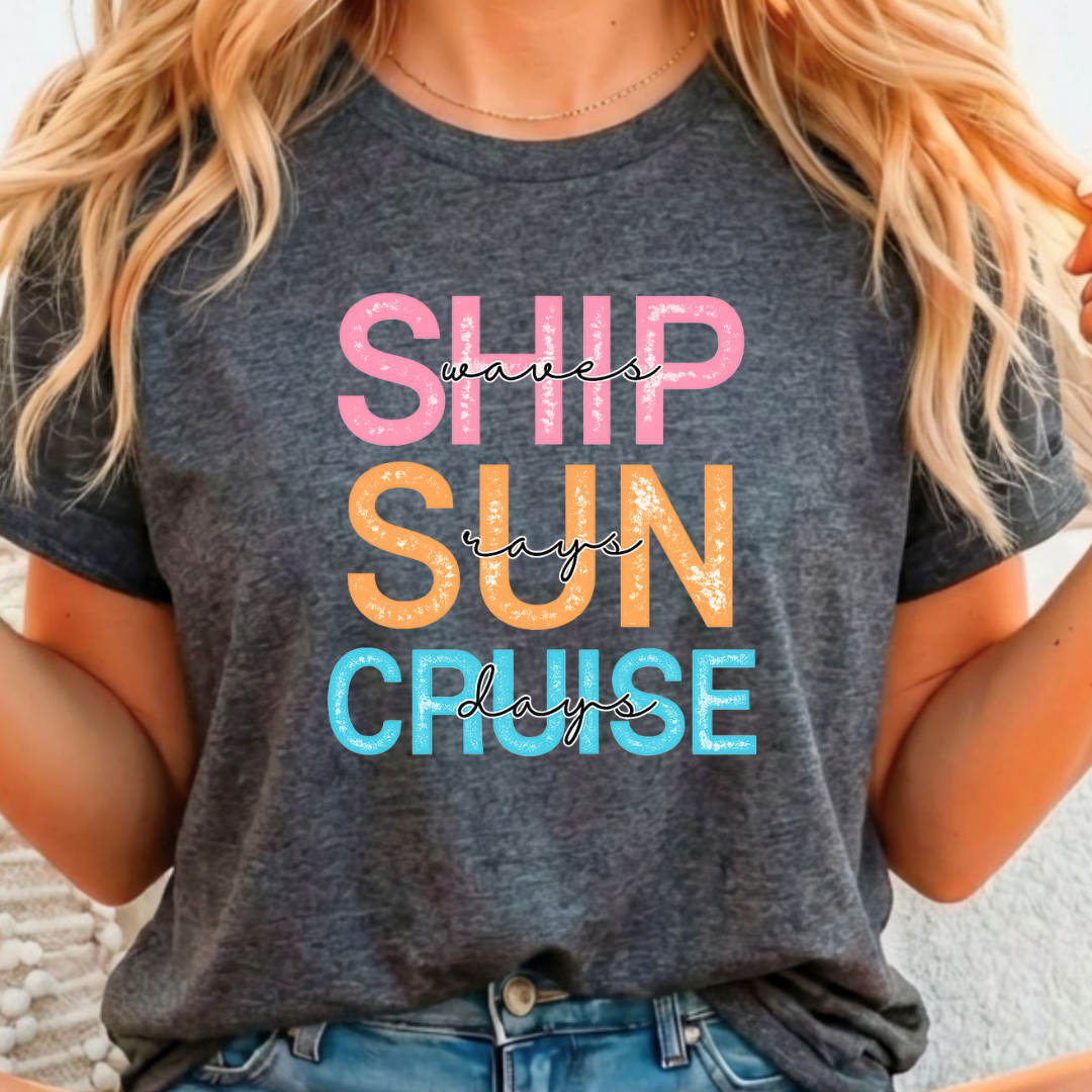 Ship, Sun, Cruise - Full Color DTF T-Shirt Transfer - 319