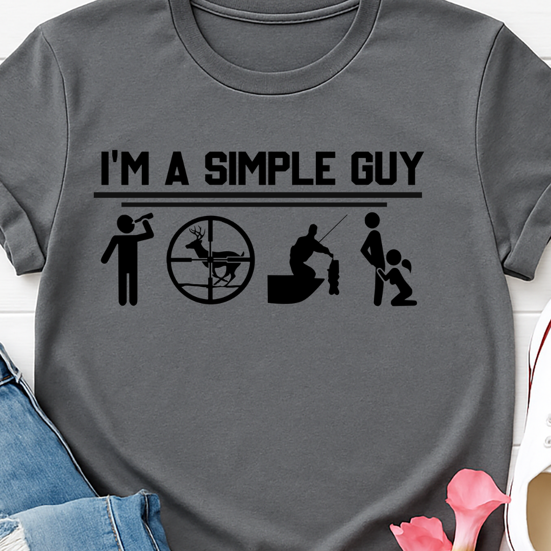 Just a Simple Guy -  Single Color Screen Print - Adult Size