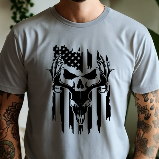 Skull Flag -  Single Color Screen Print - E28