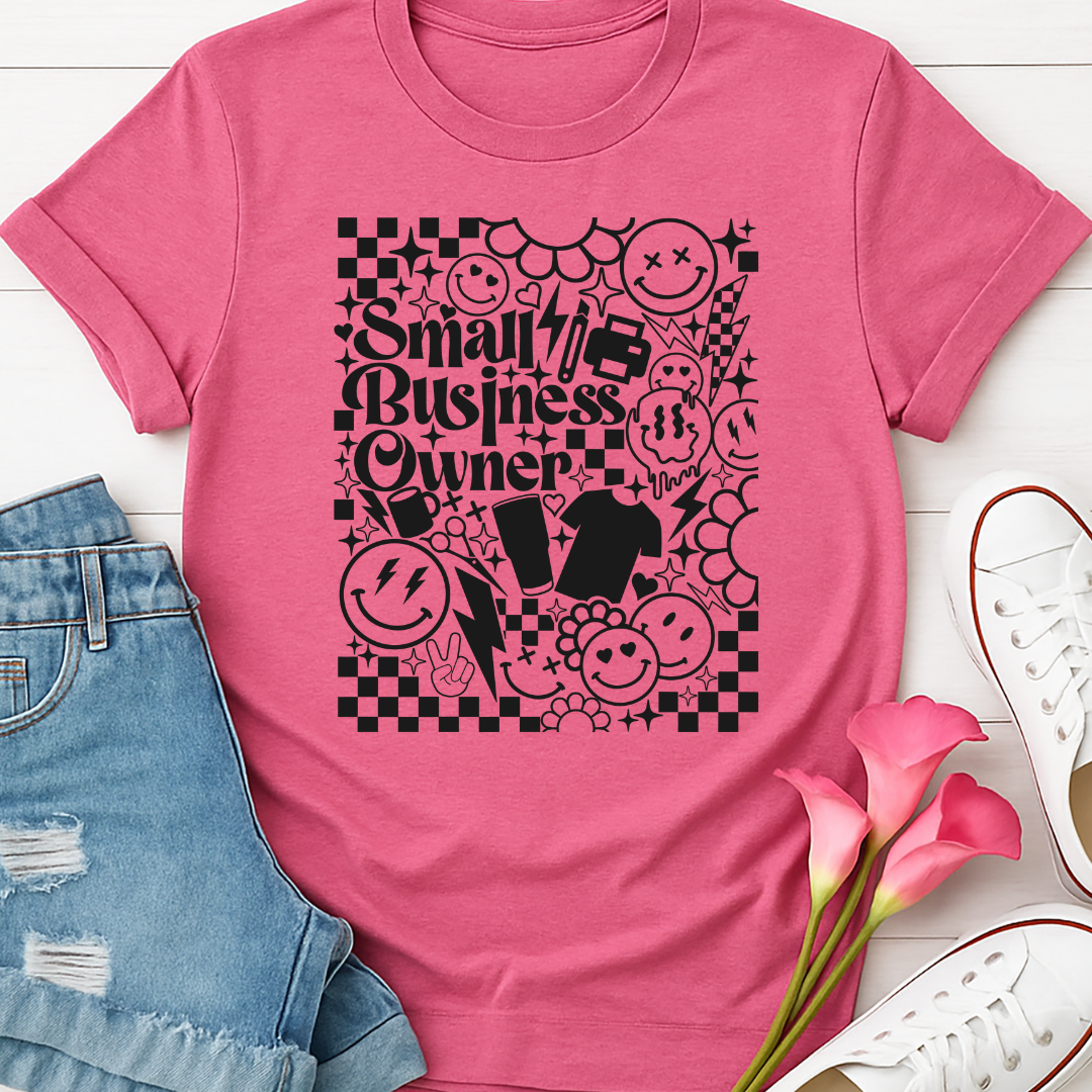 Small Business Owner -  Single Color Screen Print - Adult Size - Black