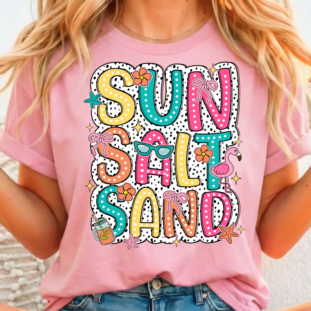 Sun Salt and Sand Dots Full Color DTF T-Shirt Transfer - 169