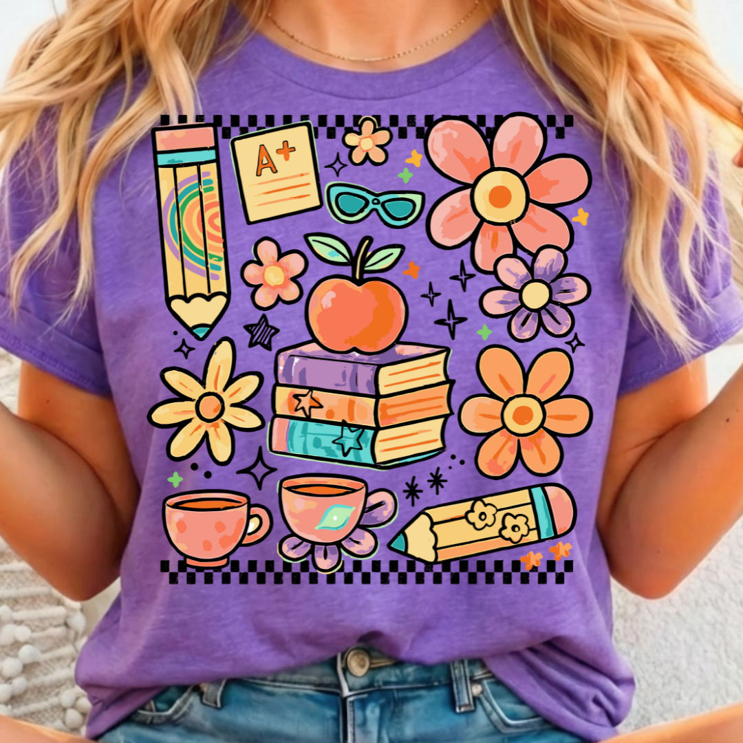 Teacher Boho Full Color DTF T-Shirt Transfer - 216