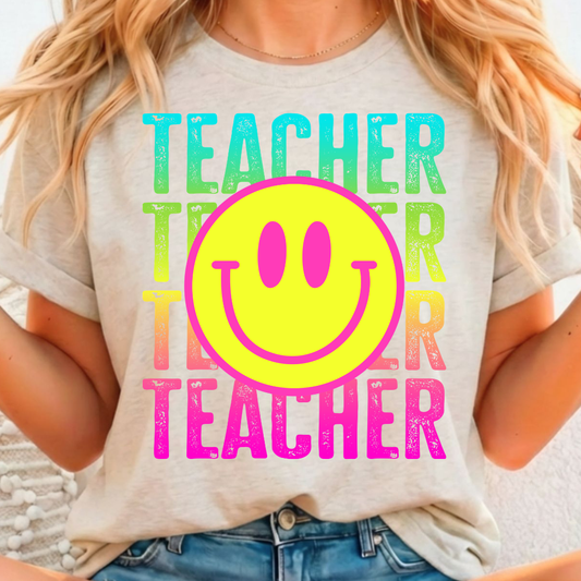 Teacher Smiley Face - Full Color DTF T-Shirt Transfer - 102