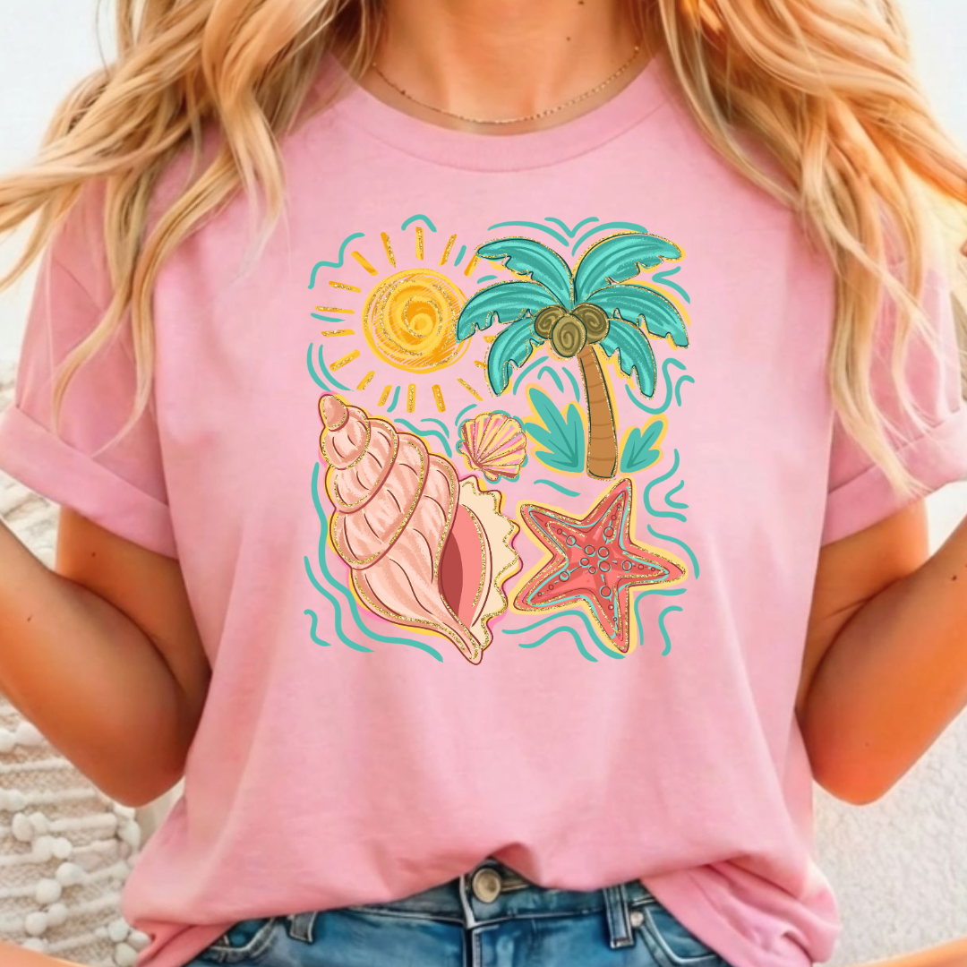 Tropical Shell - Full Color DTF T-Shirt Transfer - 430