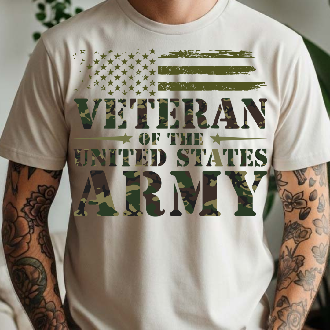 US Army Veteran Full Color DTF T-Shirt Transfer - 241