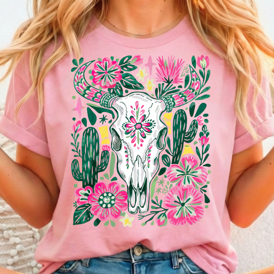 Western Cactus Full Color DTF T-Shirt Transfer - 244