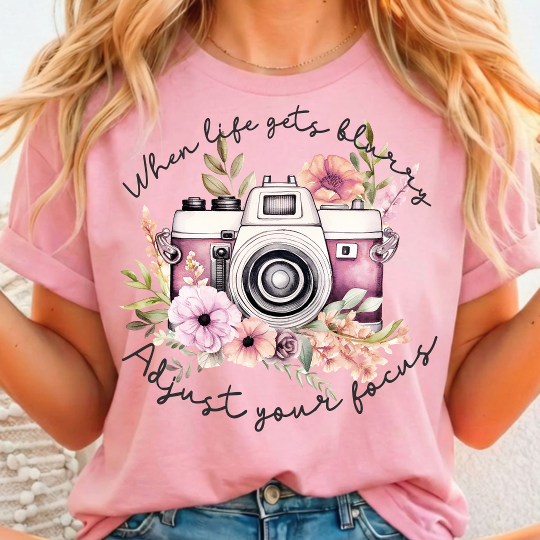 When Life Gets Blurry - Camera Full Color DTF T-Shirt Transfer - 248